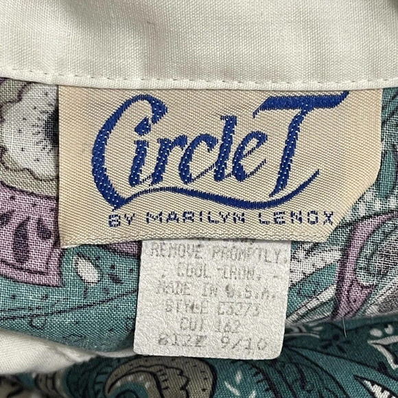 Vintage Circle T Marilyn Lenox Button Front Shirt Rodeo Western Size 9/10 - Picture 5 of 7